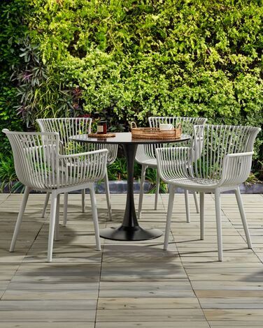 Set of 4 Plastic Dining Chairs Light Grey PESARO