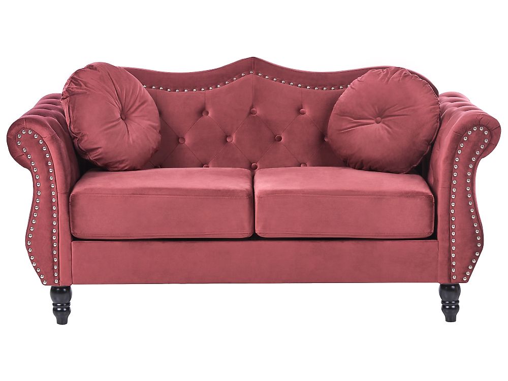 Sofa 2 Seater SKIEN II Velvet Dark Red