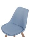 Conjunto de 2 sillas de comedor de poliéster azul claro/madera clara DAKOTA II_728852