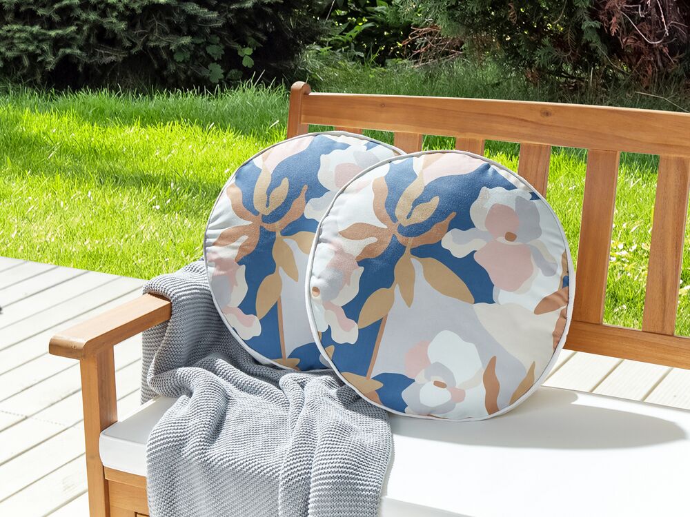 Set di 2 cuscini da esterno VEREZZI Trama floreale 40 x 40 cm Multicolore