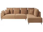 Corner Sofa 4 Seater LUNNER Corduroy Brown Left Hand_969978