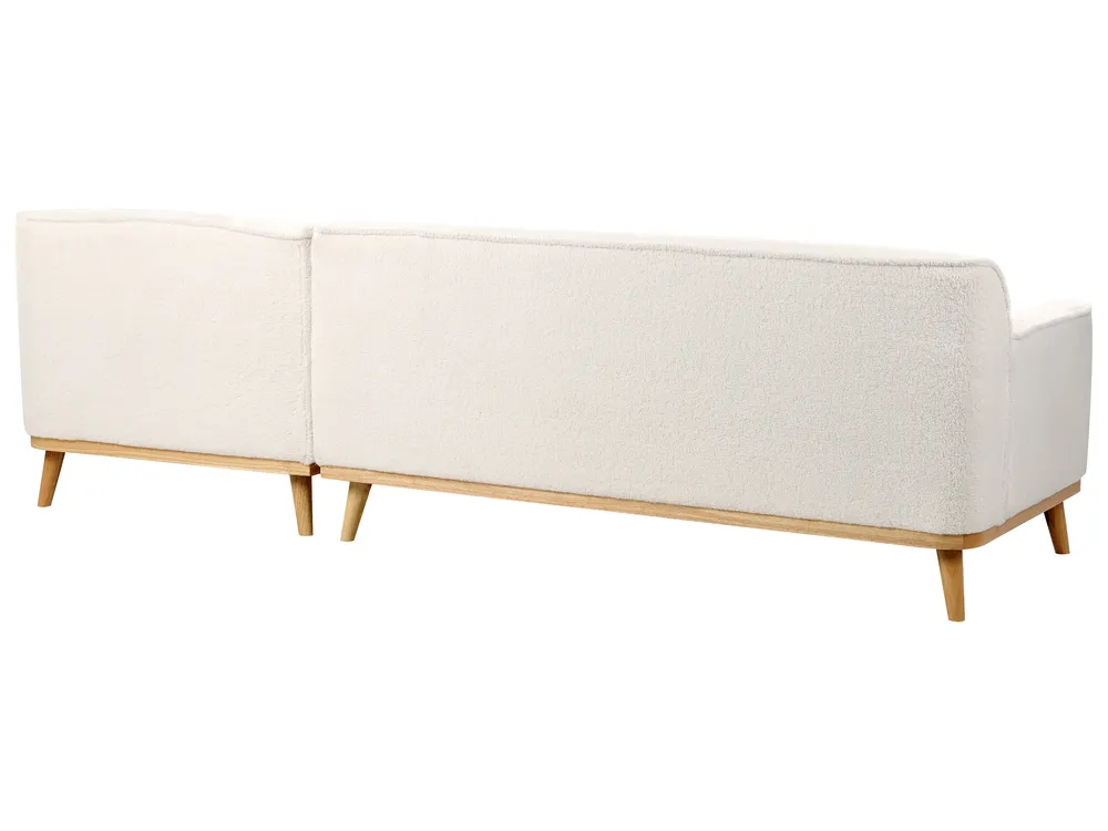 Corner Sofa 3 Seater SIMOS Boucle White Left Hand_927953