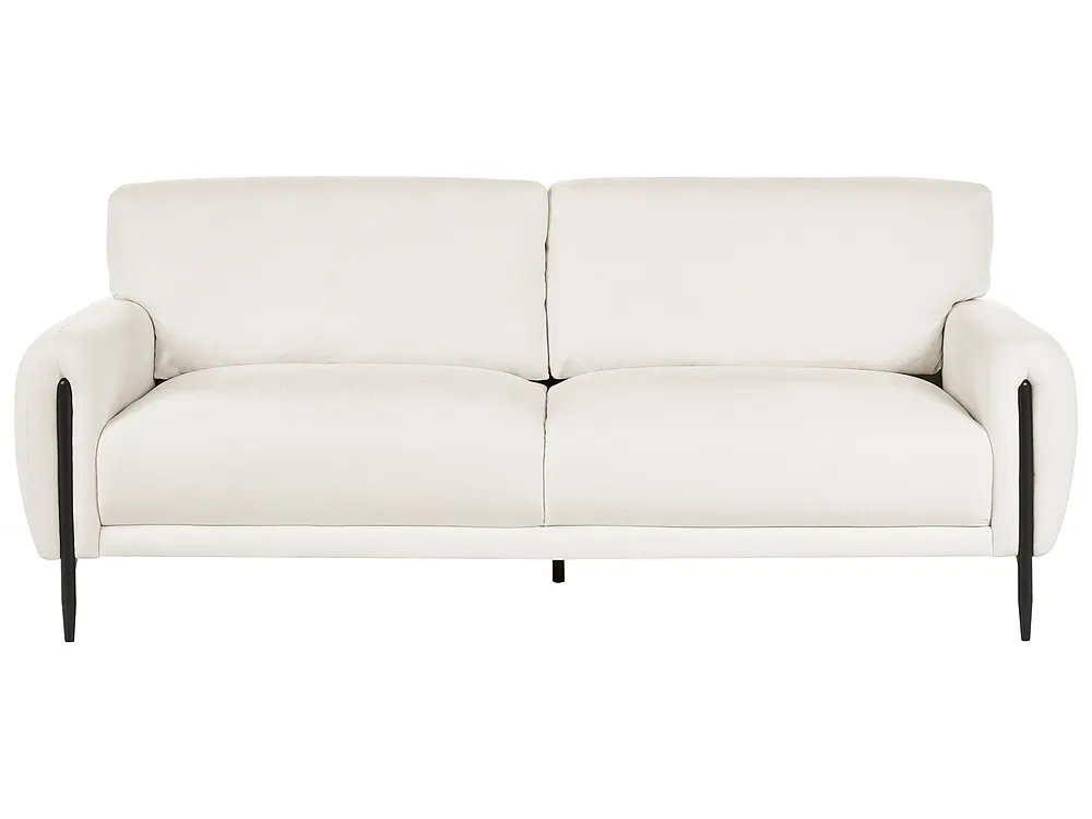 Sofa 3-Sitzer SKARO Chenillegewebe Cremeweiß