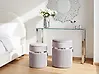 Set of 2 Storage Pouffes CAMDENTON Velvet Light Grey