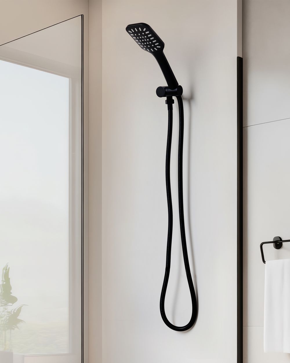 Kit doccia con soffione e flessibile AMAJA Nero