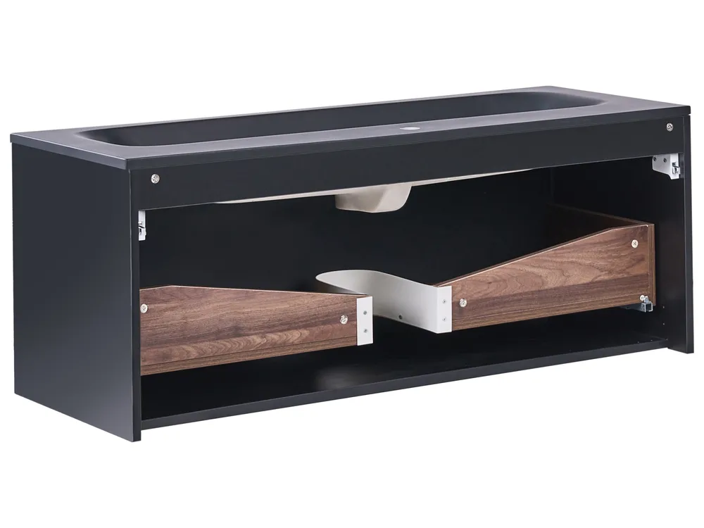 Wall Mounted Vanity Unit with Basin TITICACA Dark Brown_1019764