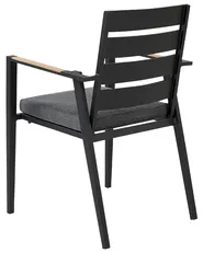 Set of 6 Garden Chairs with Cushions TAVIANO Metal Black_841731