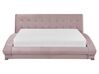 Zamatová vodná posteľ 160 x 200 cm ružová LILLE_741563