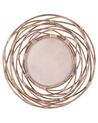 Okrúhle ratanové nástenné zrkadlo ø 75 cm hnedé BURGIS_759213
