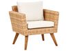 Conjunto de jardim 5 lugares em rattan sintético com almofadas brancas creme VITTORIA XL_928518