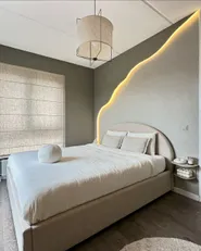 Bett mit Stauraum VAUCLUSE Stoff Beige 160 x 200 cm_943754