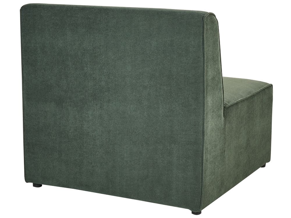 Right Hand 5 Seater Modular Jumbo Cord Corner Sofa with Ottoman Dark Green LEMVIG Beliani