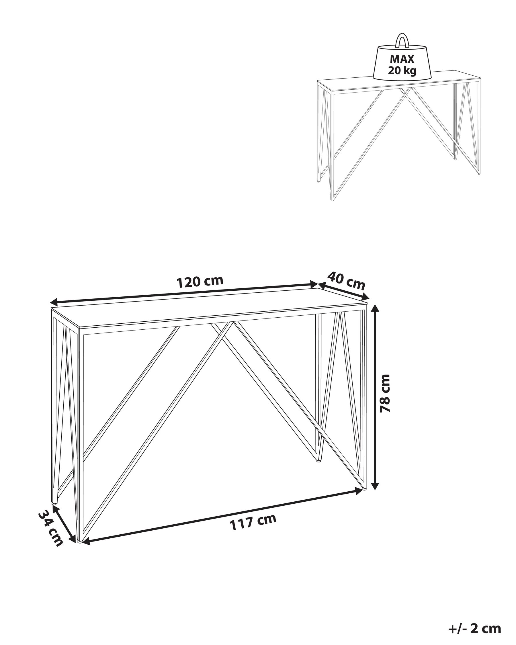 Glass Top Console Table Silver WESO_824980