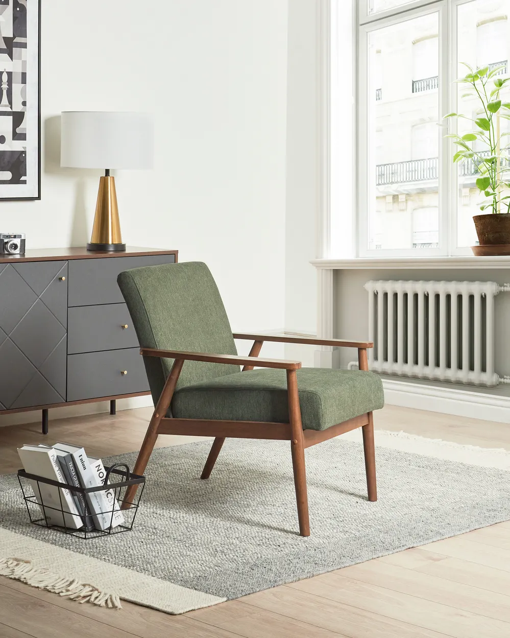 Fotel ESRUM  Világosbarna/ Zöld