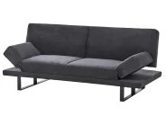 Divano letto 2 posti YORK Ciniglia Nero_1009250