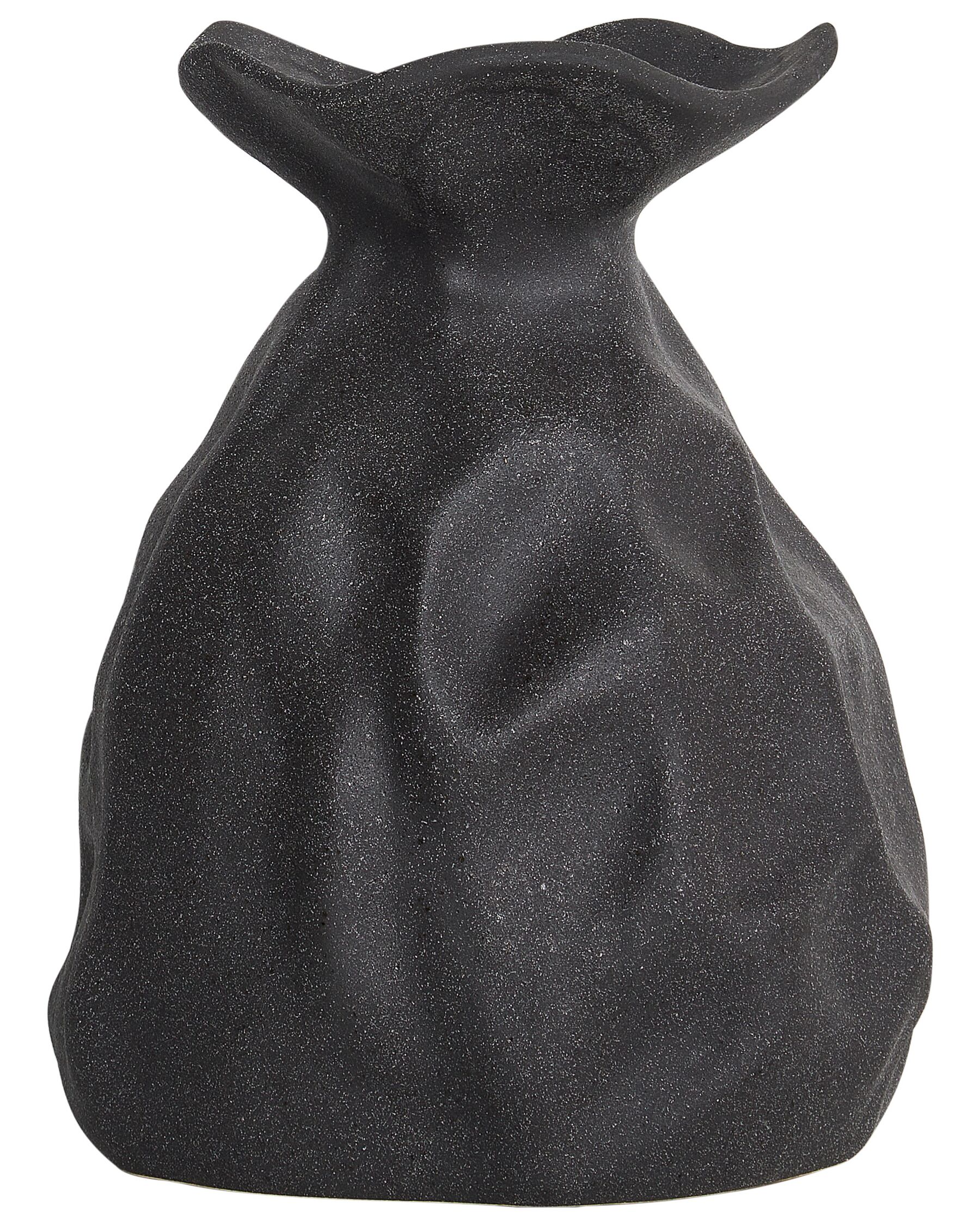 Blumenvase Steinzeug schwarz 31 cm COONTAIL_935255