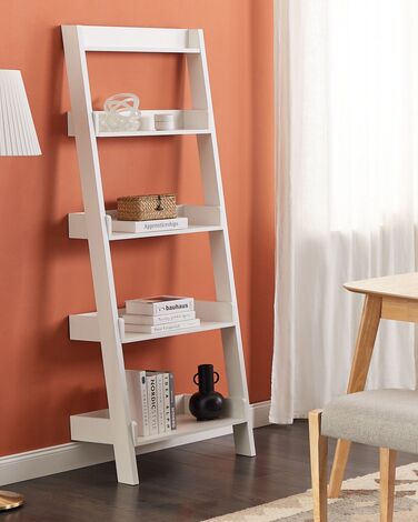 5 Tier Ladder Shelf White MOBILE TRIO