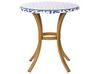 4 Seater PE Rattan Garden Dining Set Blue and White Pattern RIFREDDO_798874