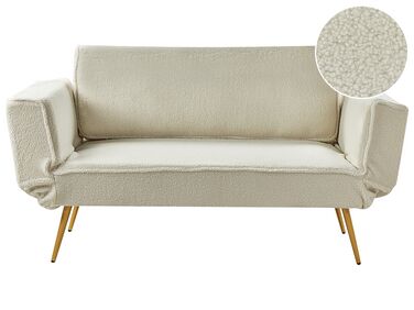 2-Sitzer Schlafsofa Bouclé cremeweiss SAARELA