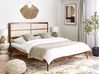 Bett dunkler Holzfarbton / hellbeige Lattenrost 180 x 200 cm POISSY_927901