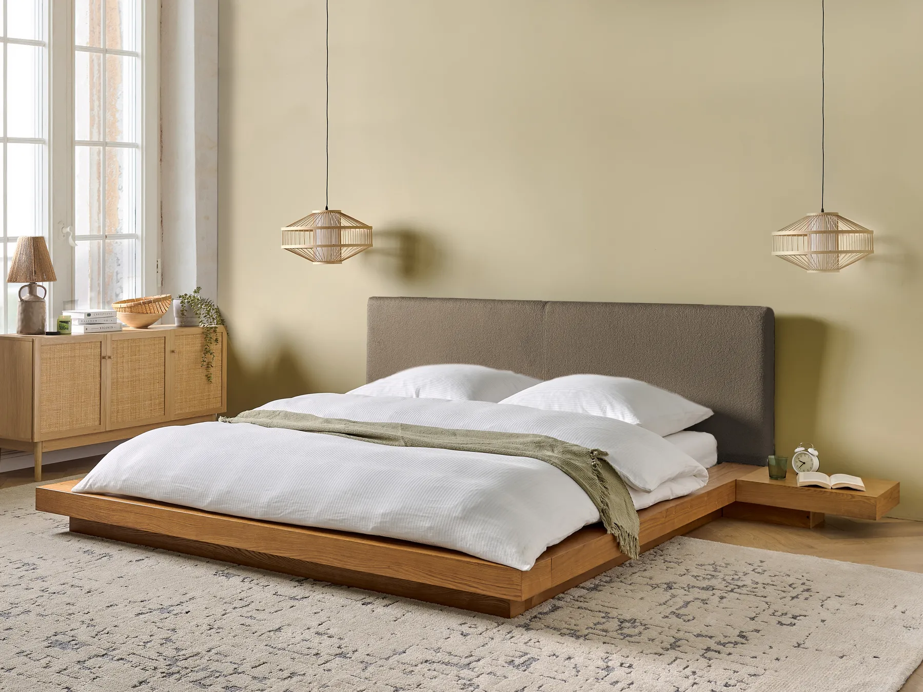Letto Bouclé ZEN 180 x 200 cm Frassino naturale_1079768