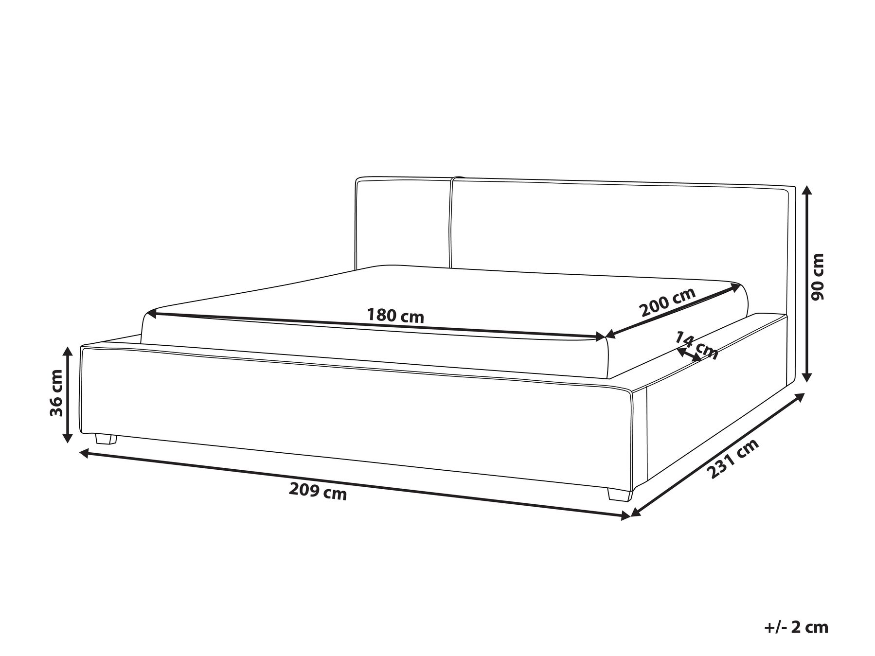 Letto Bouclé MIRANDE 180 x 200 cm Tortora_943361