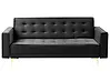 Sofa rozkładana dla 3 osób ABERDEEN Welur Czarny