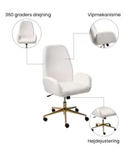 Kontorstol CLARE Boucle Hvid_1074685