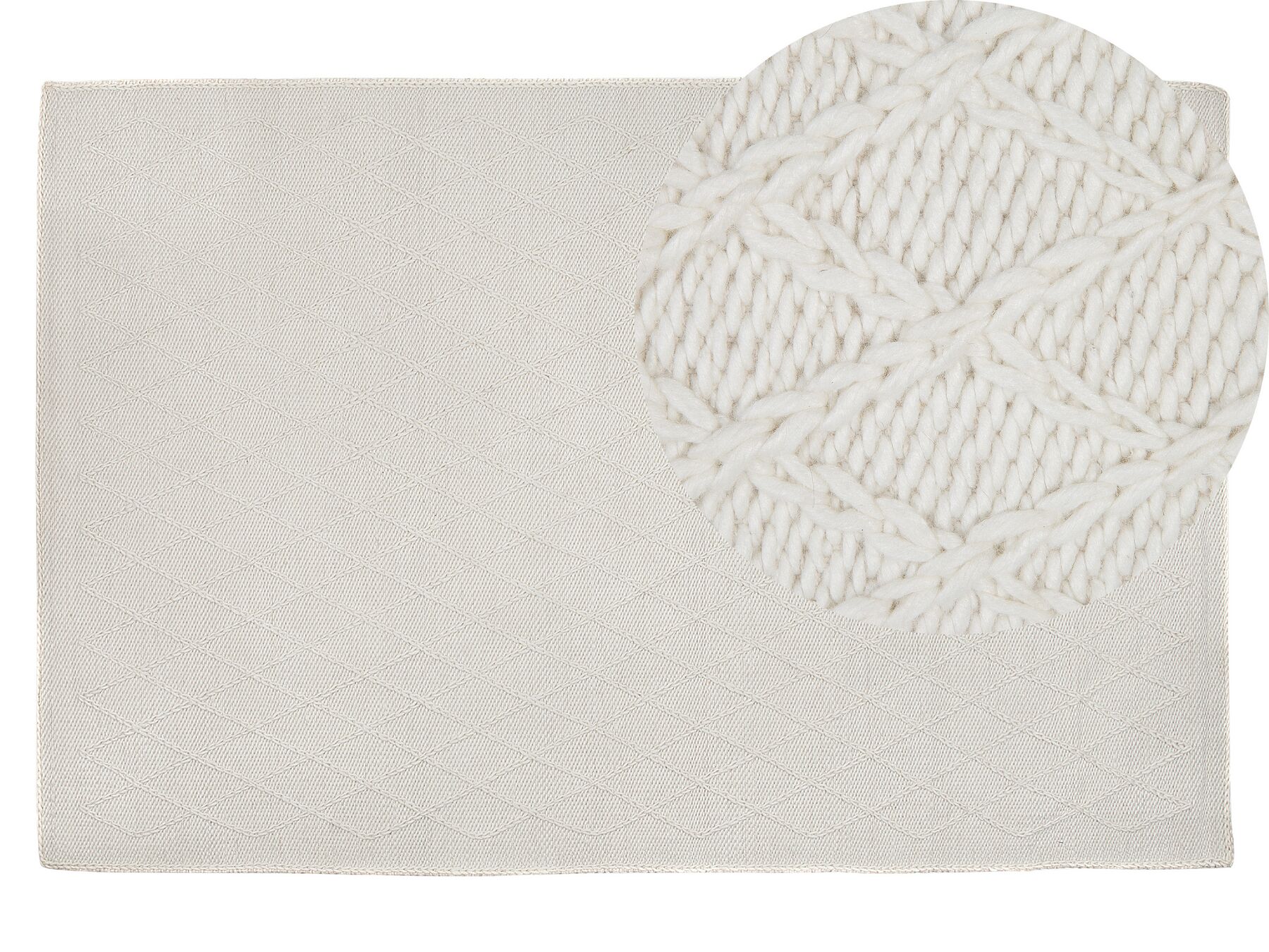 Tappeto decorativo bianco sporco 140 x 200 cm ERZIN_802972