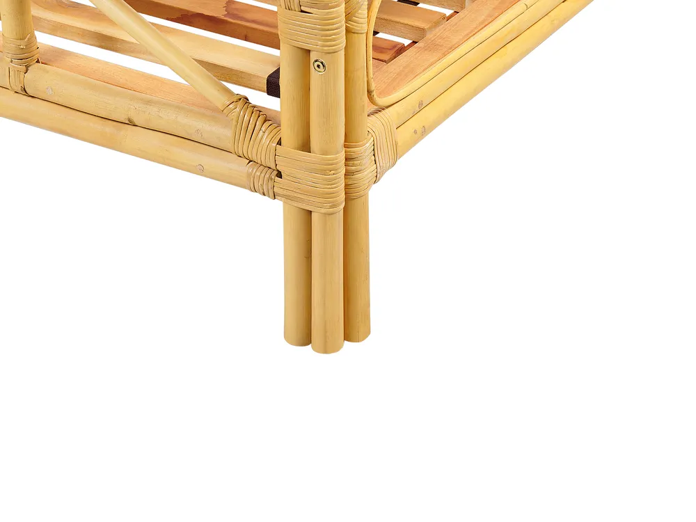 Bed Rattan DOMEYROT 180 x 200 cm (EU Super King) Light Brown_868982
