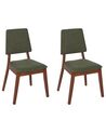  Set of 2 Wooden Dining Chairs Dark Green MERRILL _926420