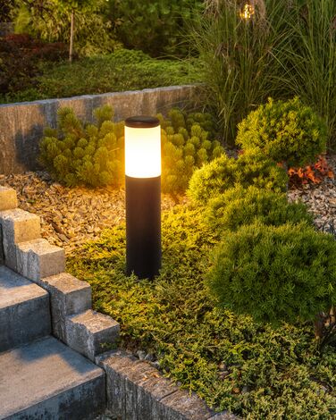 Set of 2 Outdoor Bollard Lamps Black GARDNER