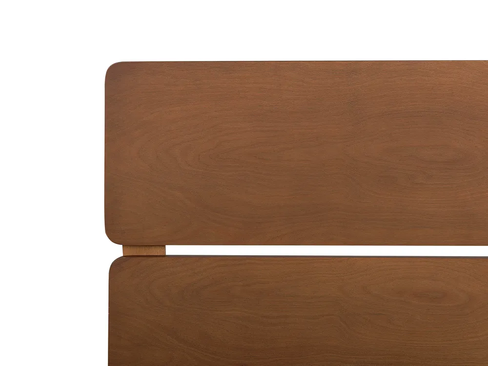 Bed with LED Wood BOISSET 140 x 200 cm (EU Double) Dark Brown_899800