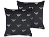 Set of 2 Decorative Cushions YUZURI 45 x 45 cm Velvet Black Animal Pattern