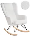 Mecedora LUOMA Bouclé Blanco crema