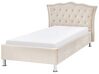 Sametová postel 90 x 200 cm béžová METZ_861350