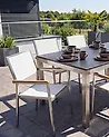 Conjunto de 4 sillas de jardín GROSSETO Acero inoxidable Blanco