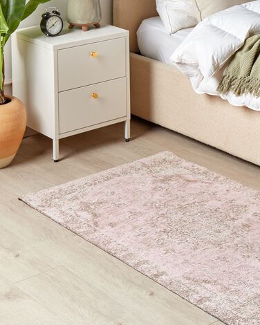 Cotton Area Rug 80 x 150 cm Pink MATARIM