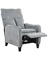 Sillón reclinable ROYSTON Con reposapiés Tela Gris