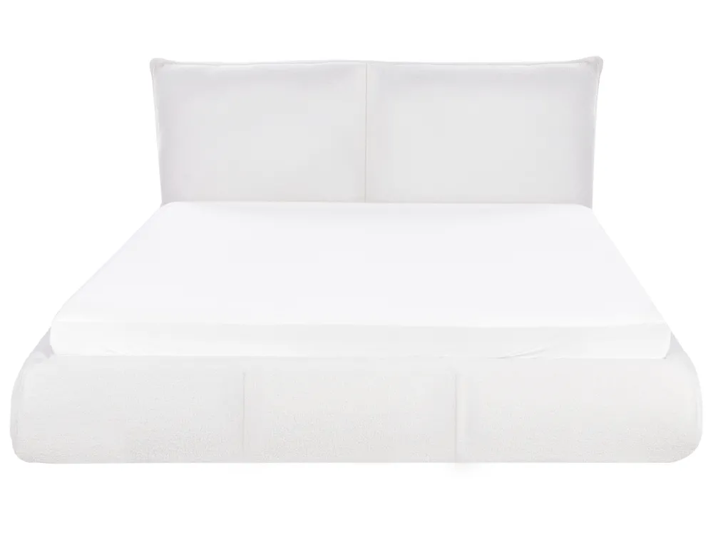 Bed Boucle VINAY 160 x 200 cm (EU King Size) White_945821