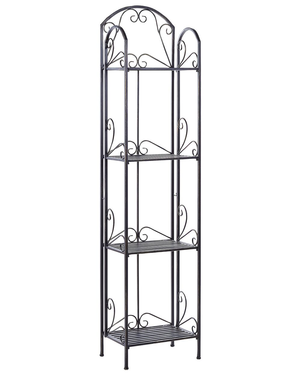 4 Tier Metal Bathroom Shelves Black VALDIVIA Beliani
