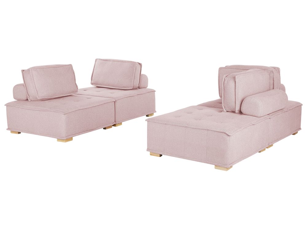 Modular Fabric Sofa Set Pink TIBRO Beliani