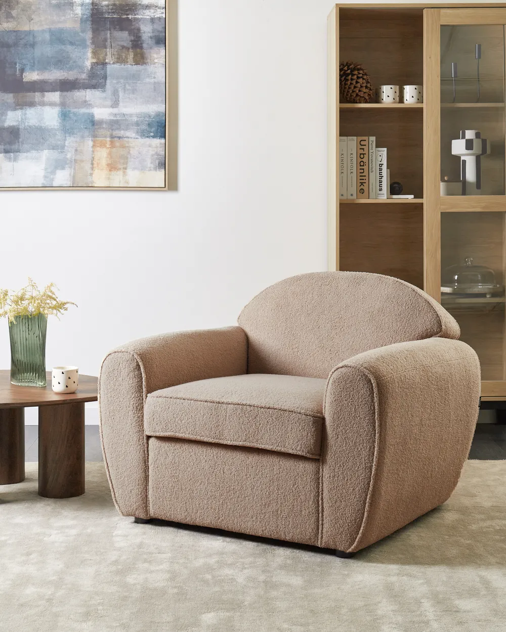 Poltrona ELLEDE Bouclé Marrone chiaro_959887