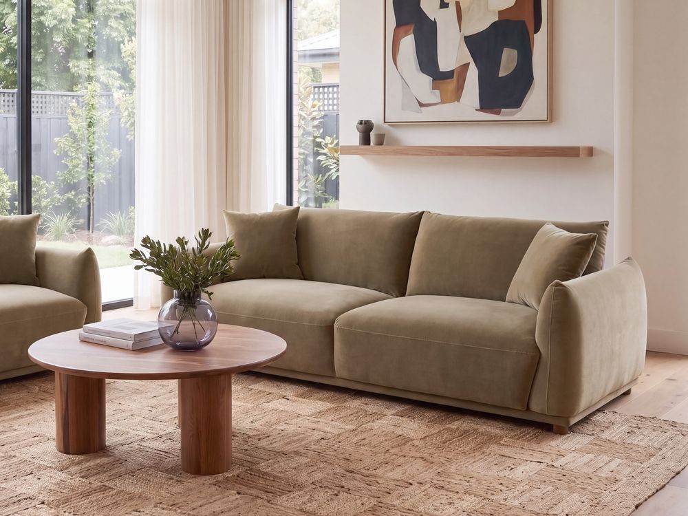Sofa 3-Sitzer JUBEK Samtstoff Braun