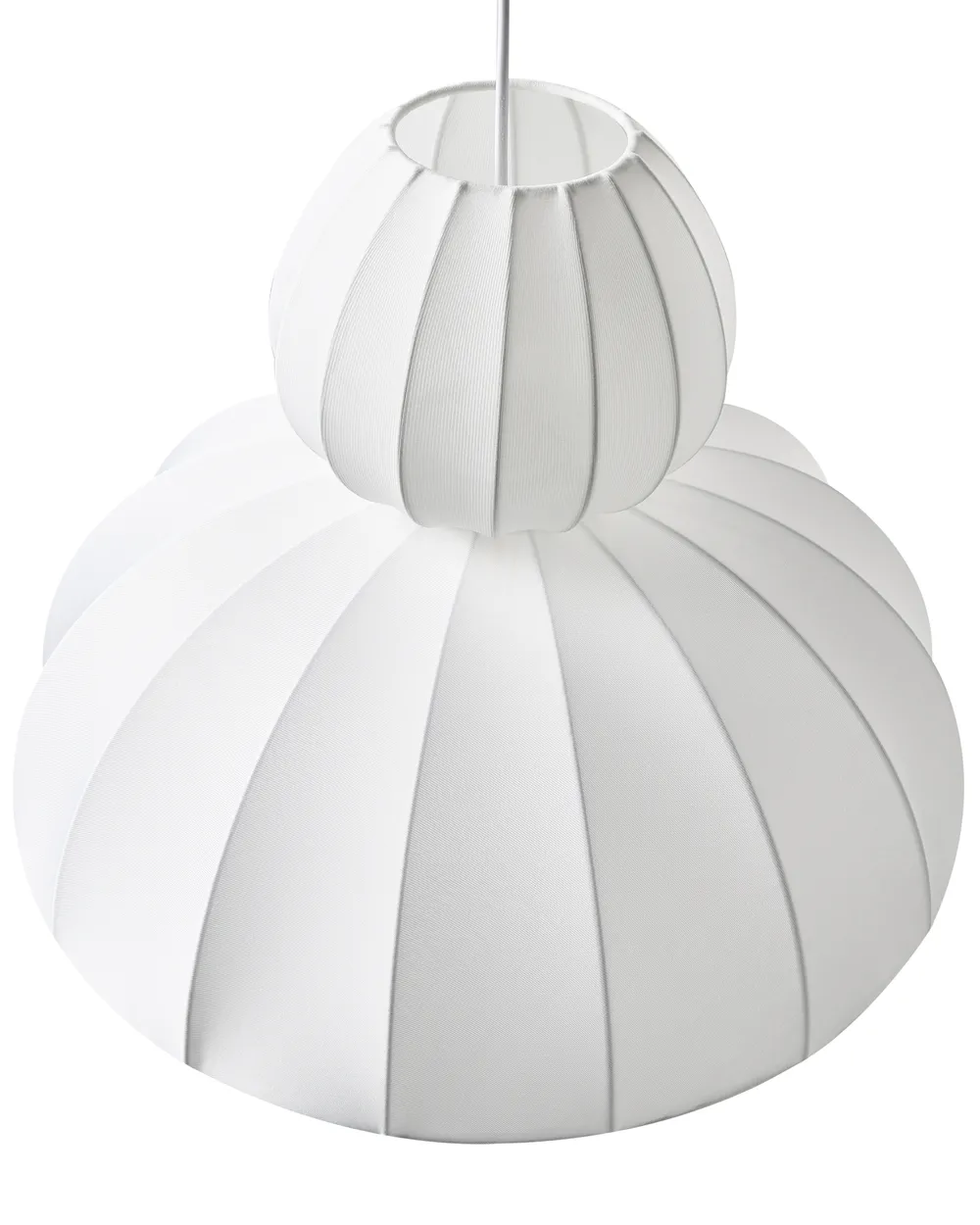 Pendant Lamp GOELETTE Faux Silk White_1008183