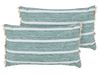 Gartenkissen 2er Set ALPINIA Streifenmuster 30 x 50 cm Olivgrün