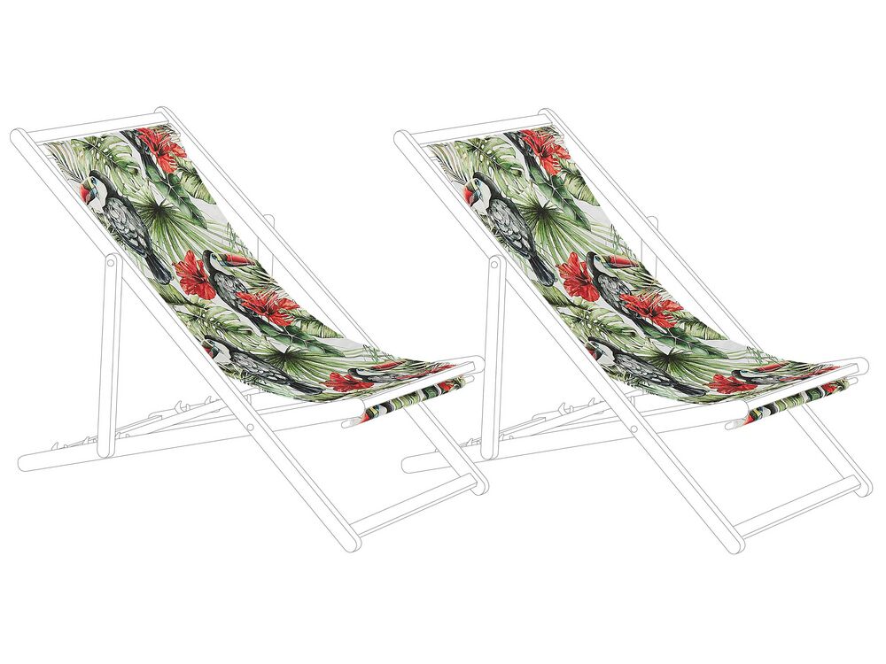 Lot de 2 tissus de remplacement pour chaises longues ANZIO/AVELLINO 113 x 44 cm Multicolore
