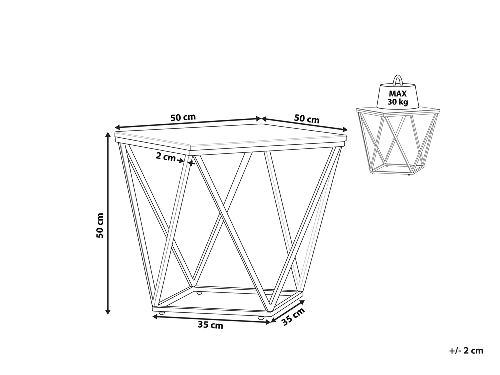 Side Table MALIBU Beige Marble_815114
