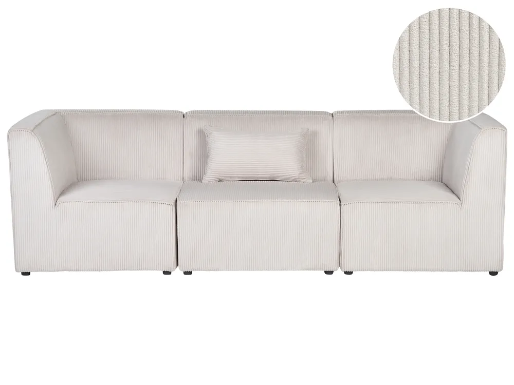 Sofa modułowa dla 3 osób LEMVIG Sztruks Beżowy