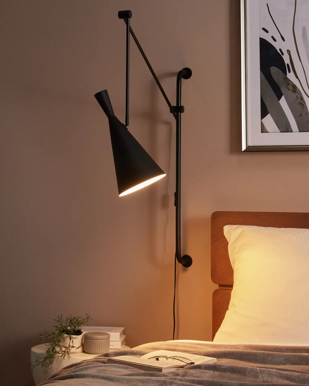 Lampa ścienna MARISA Regulowana Metal Czarny